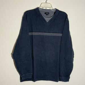 Mens‎ Sweatshirt L Gray Pullover Cotton Blend Van Heusen Preppy Collegecorp